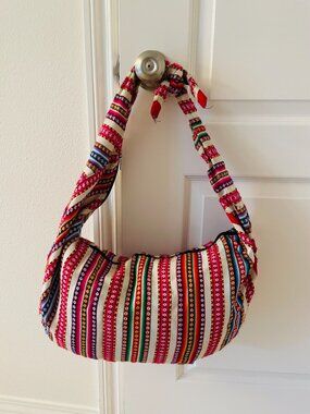 Incan Style Crossbody Colorful/Pink Bohemian‎ Hobo Purse Bag